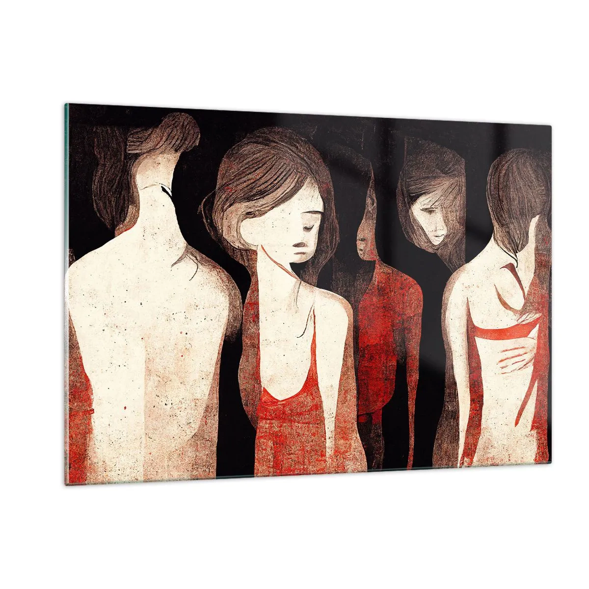 Glastavla - Bild på glas - Madonnor av mörker - 120x80 cm