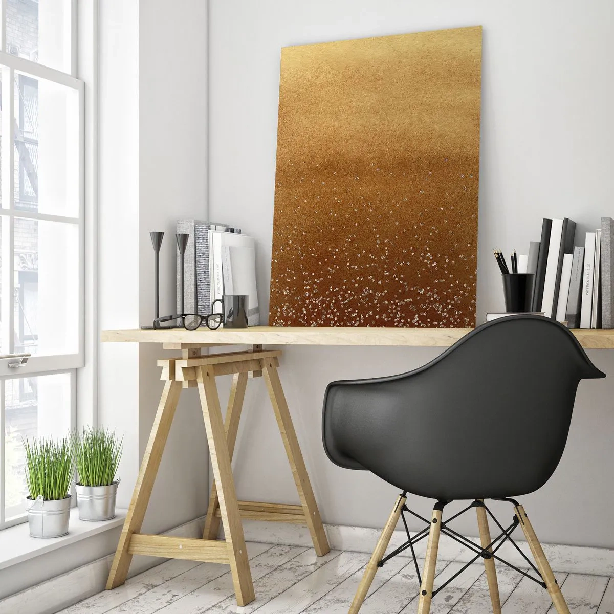 Glastavla - Bild på glas - Ljusets födsel - 50x70 cm