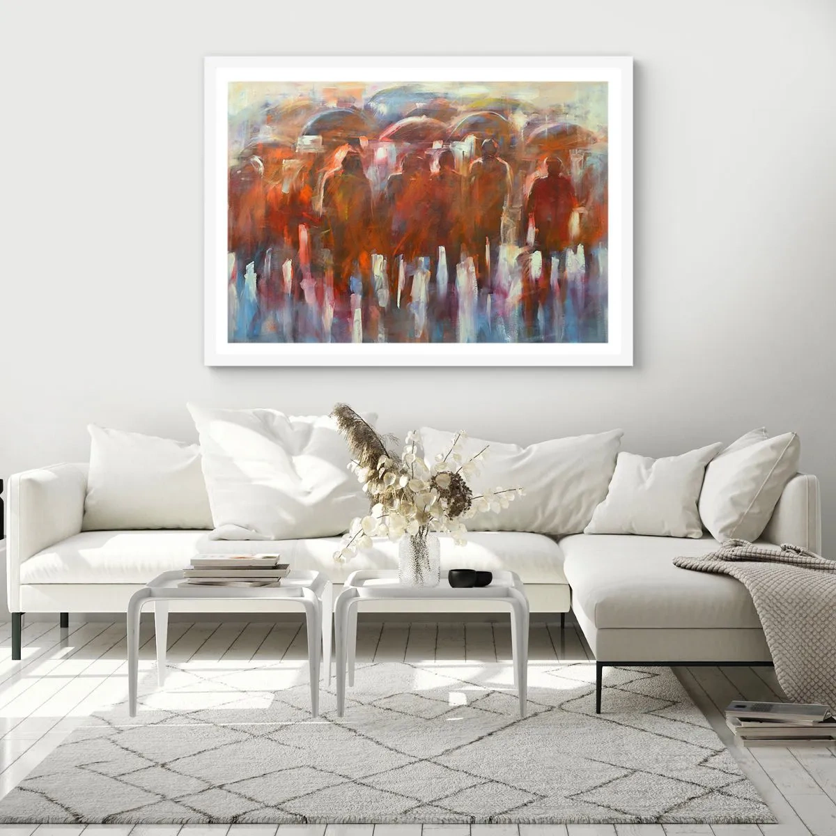 Affisch i vit ram - Jämna i regn och dimma - 70x50 cm