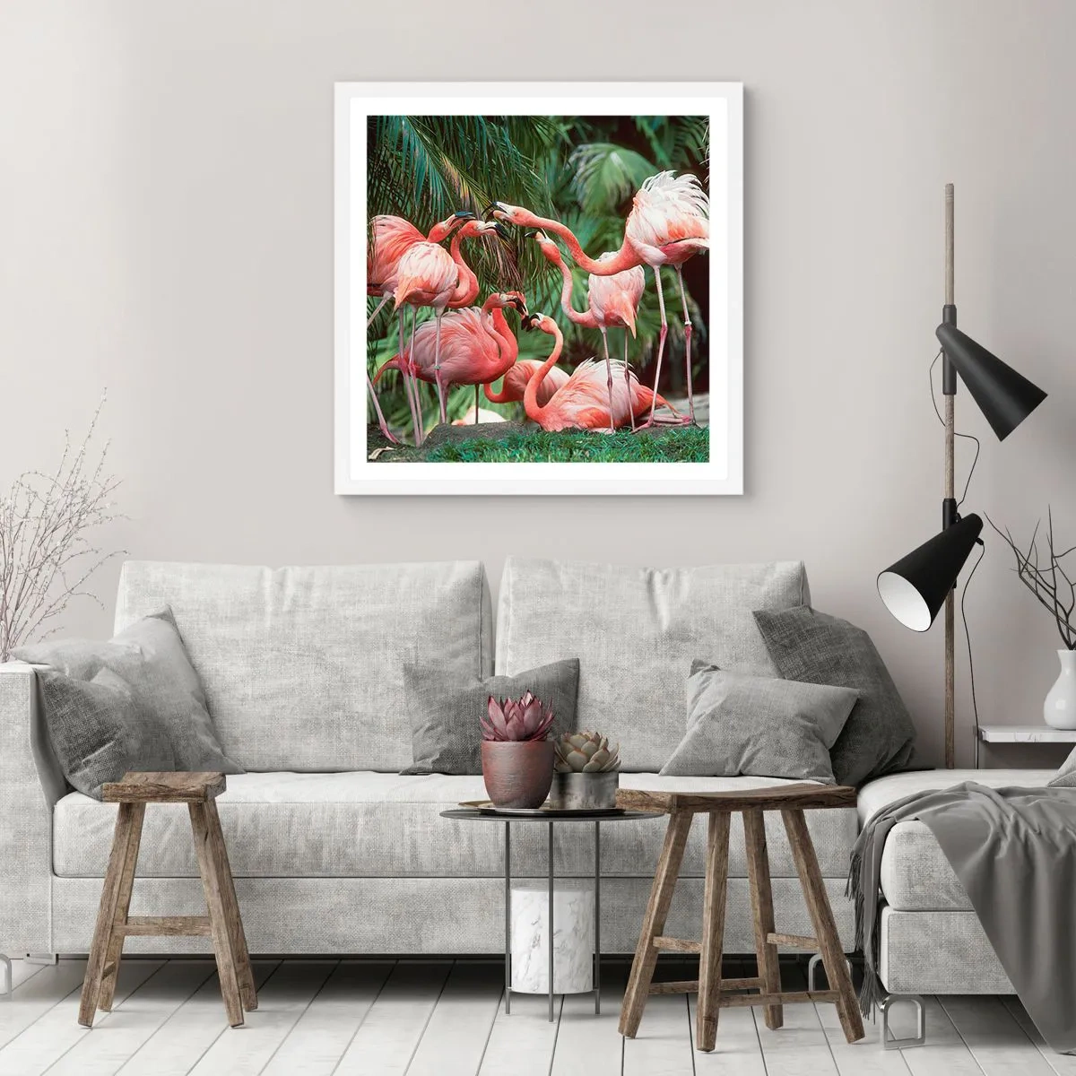 Affisch i vit ram - Eftermiddags skvaller - 30x30 cm