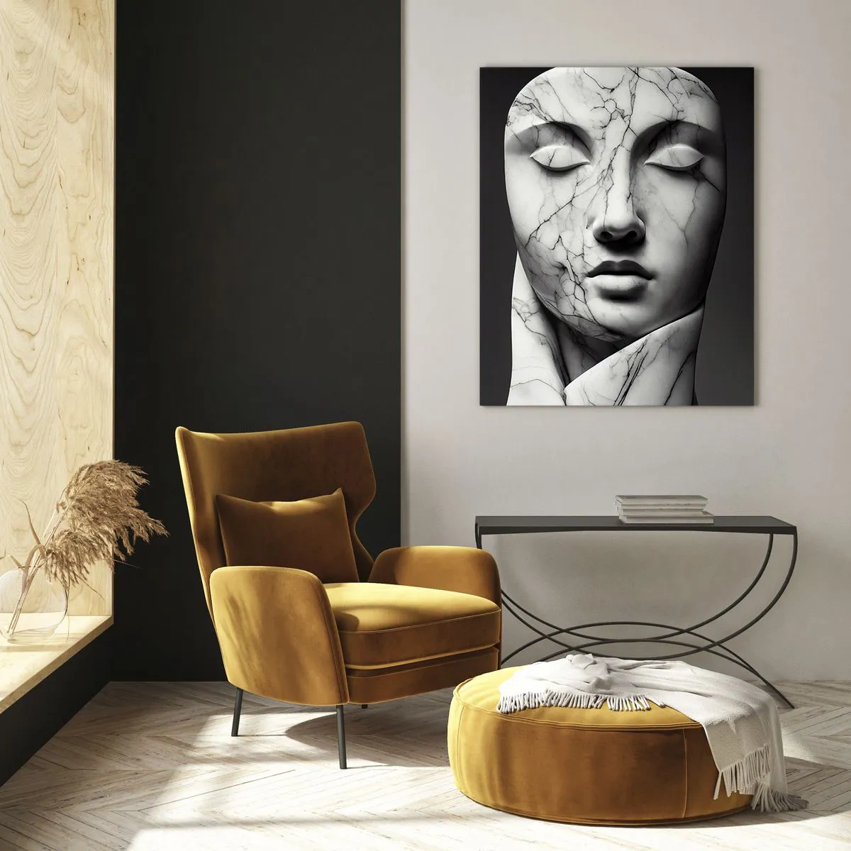 Glastavla - Bild på glas - Marmorformer - 50x70 cm