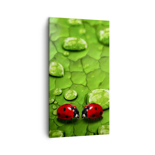 Canvastavla - Bild på duk - Ett möte i det gröna - 45x80 cm