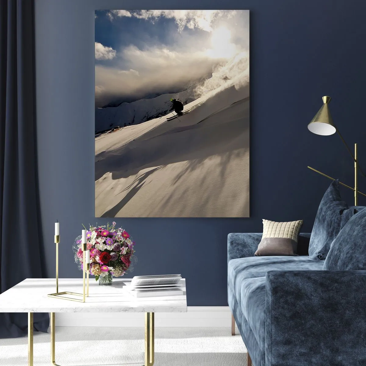 Glastavla - Bild på glas - Fjällutmaningen accepterad - 50x70 cm