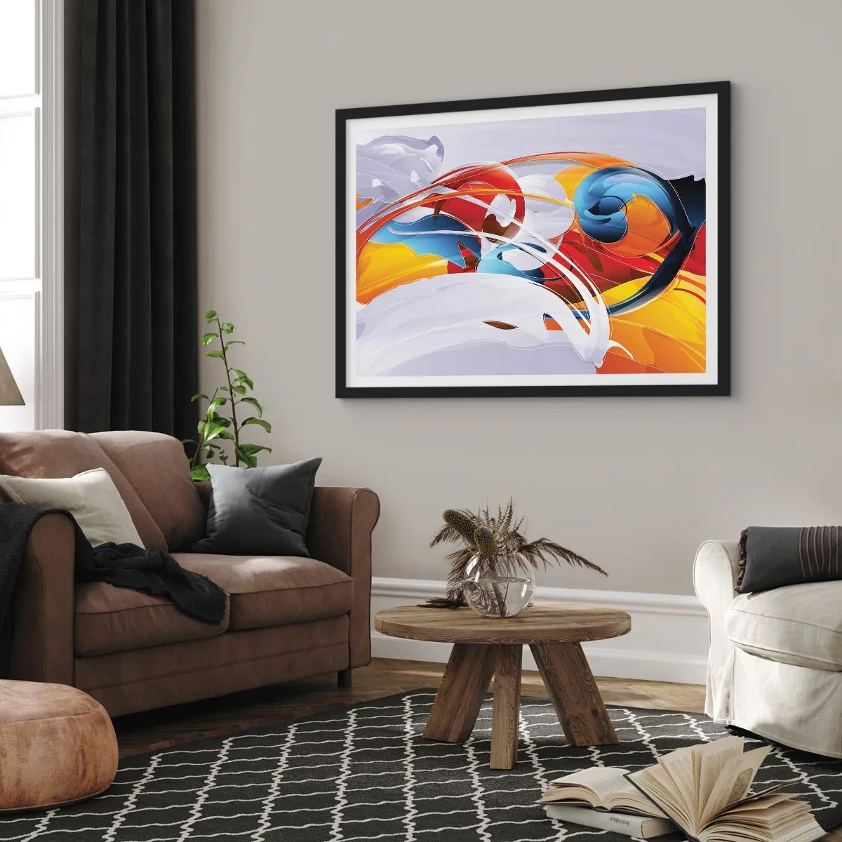 Affisch i svart ram - Elementens dans - 50x40 cm