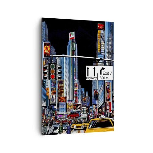 Canvastavla - Bild på duk - En natt som i serierna - 70x100 cm