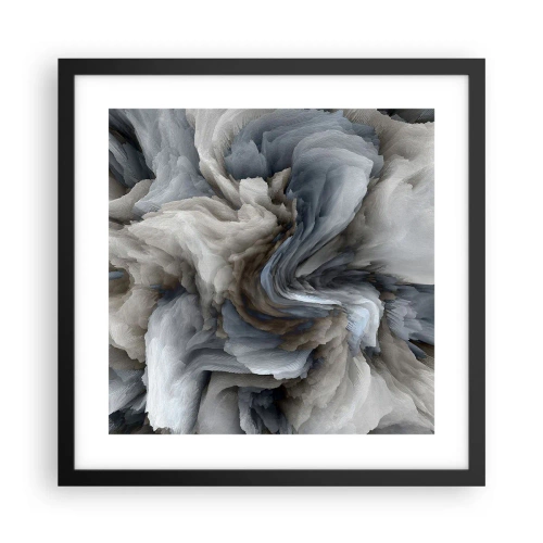 Affisch i svart ram - Sten och blomma - 40x40 cm