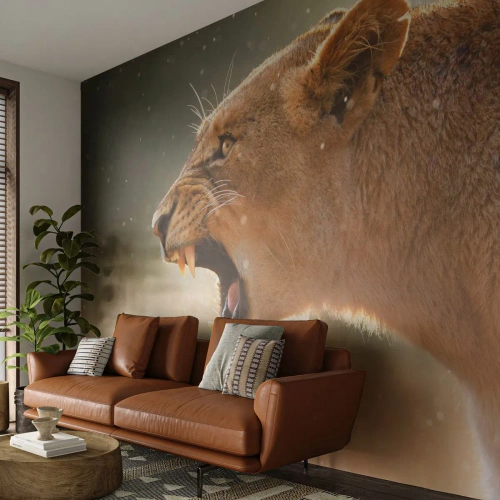 Självhäftande Fototapet Deluxe Sticker - Försök att inte lyssna - Djur, Lejon, Afrika - 400x280 cm