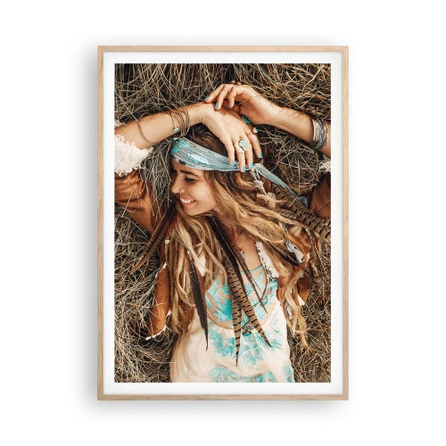 Affisch i ram av ljusek - På väg till kärlekens sommar - 70x100 cm