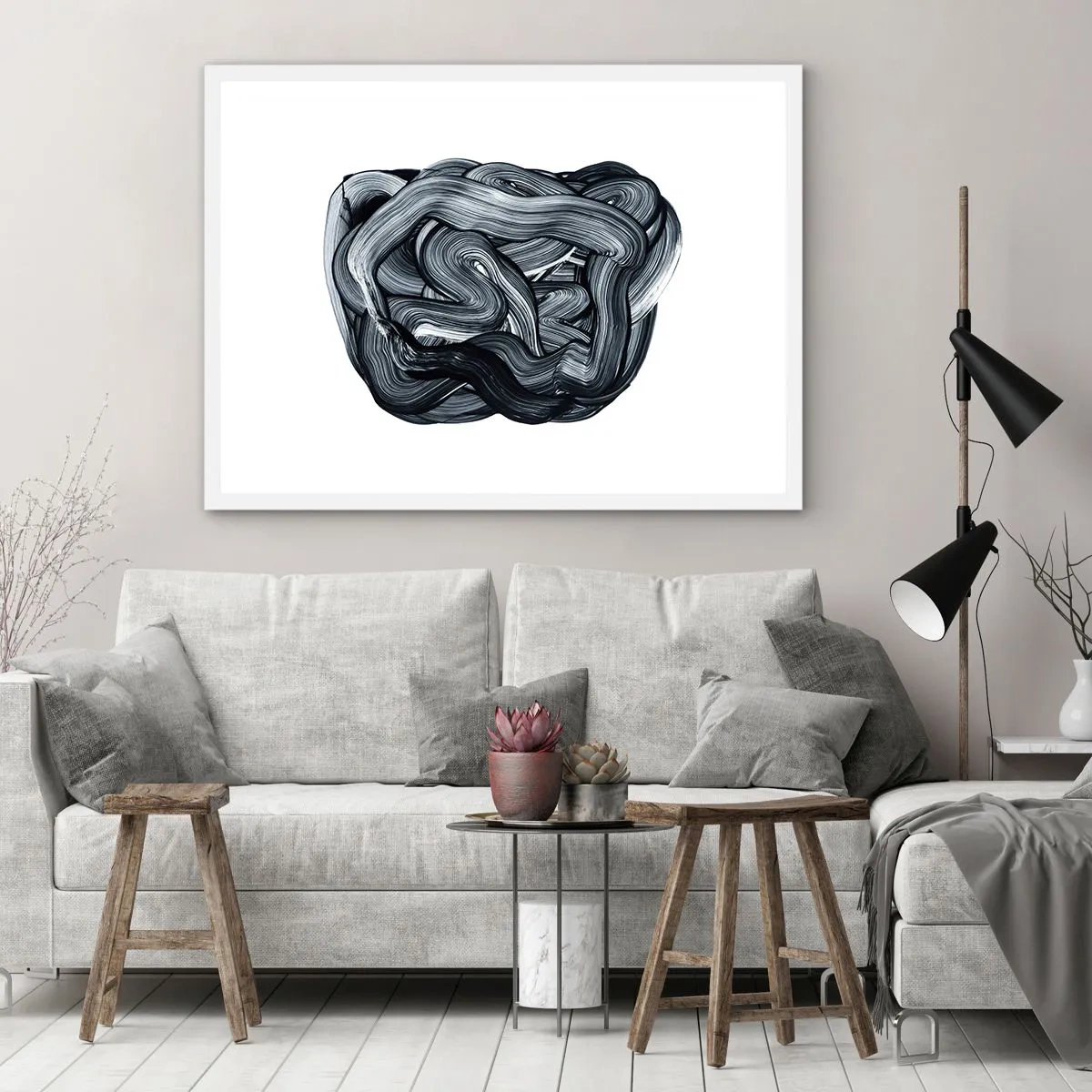 Affisch i vit ram - Det är inte så enkelt - 100x70 cm