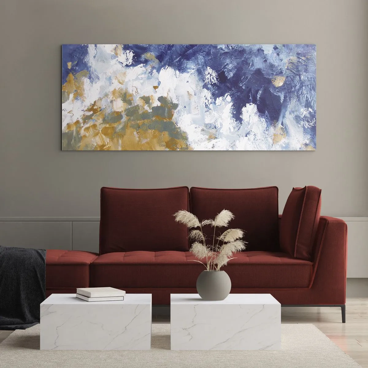 Glastavla - Bild på glas - Elementens dans - 100x40 cm