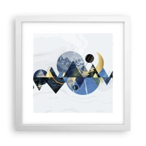 Affisch i vit ram - Geometriskt landskap - 30x30 cm