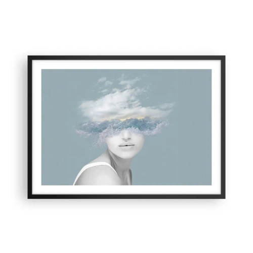 Affisch i svart ram - Med huvudet i molnen - 70x50 cm