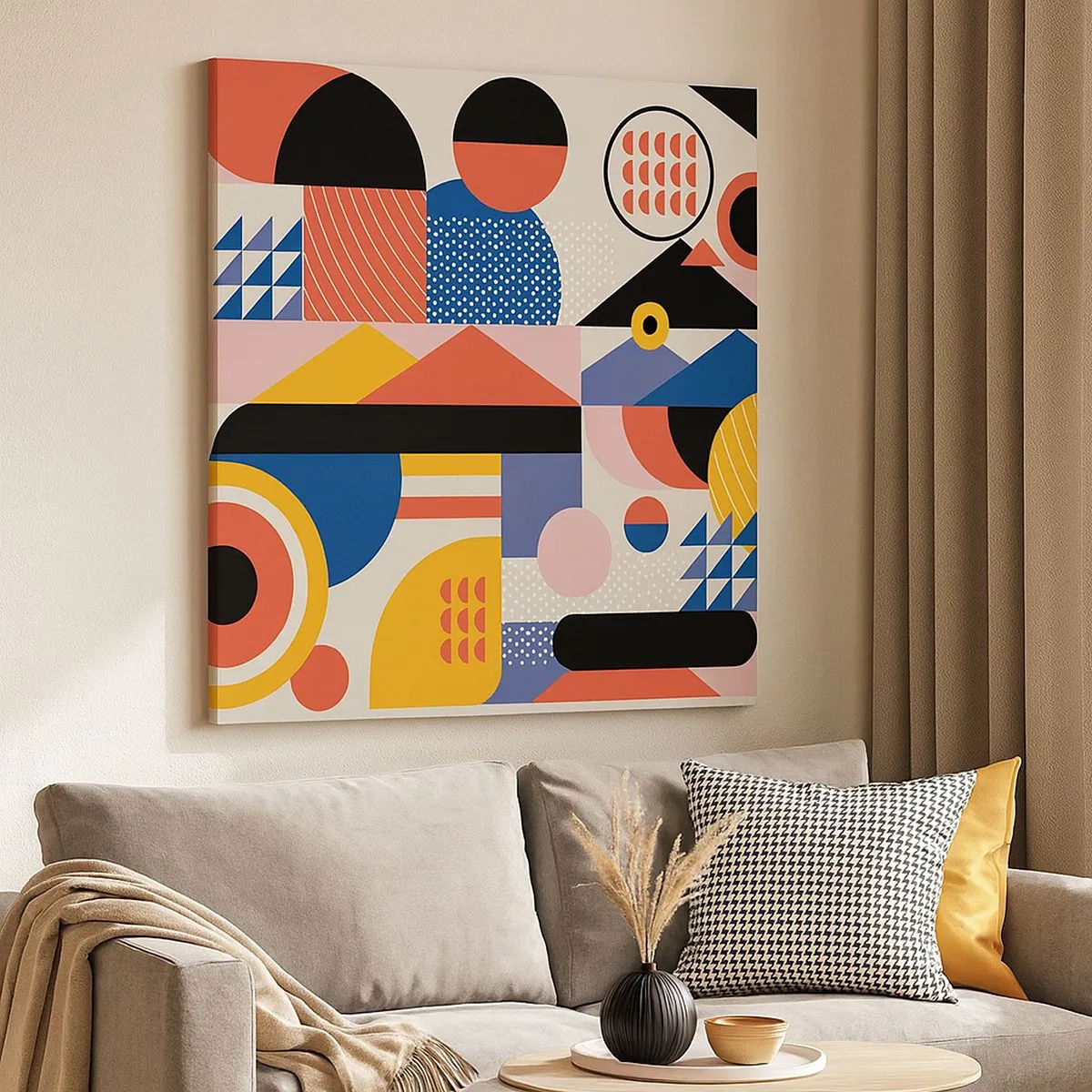 Canvastavla - Bild på duk - Komposition: Lek - 30x30 cm