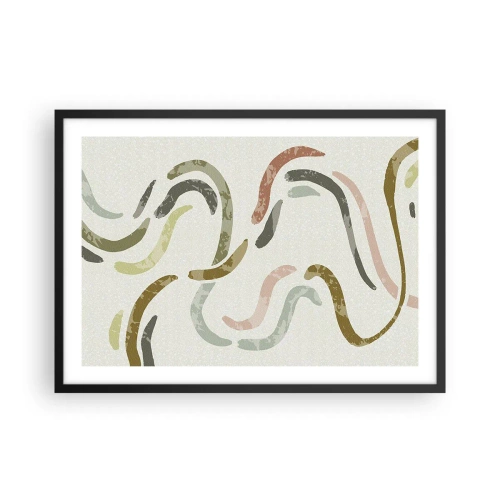 Affisch i svart ram - Abstraktionens glada dans - 70x50 cm
