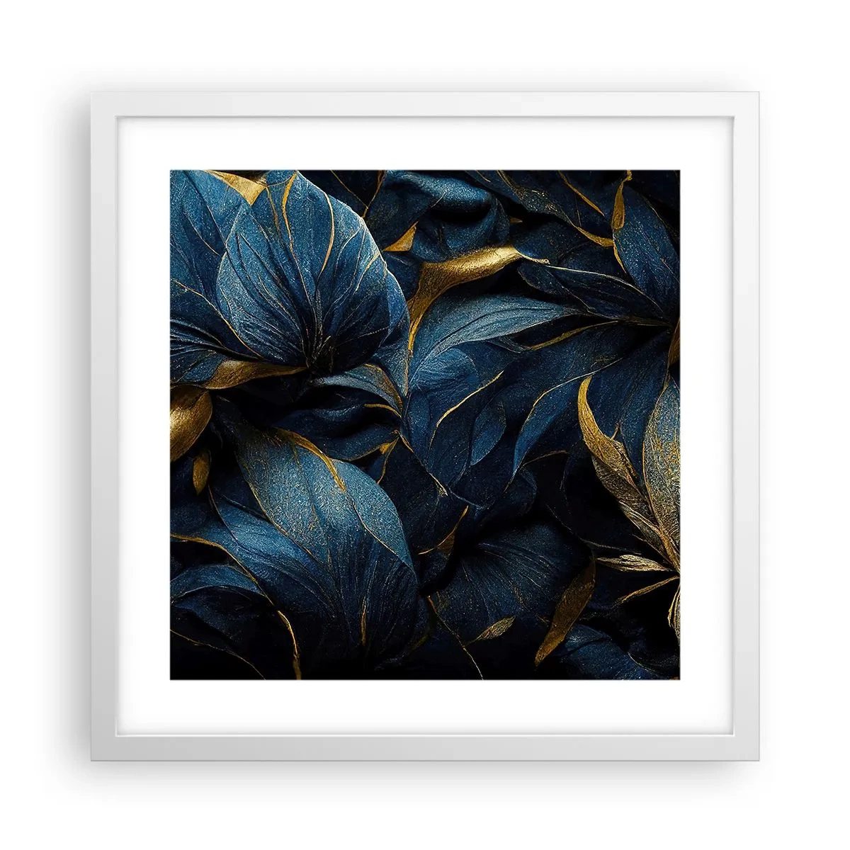 Affisch i vit ram - Fodrad med guld - 40x40 cm