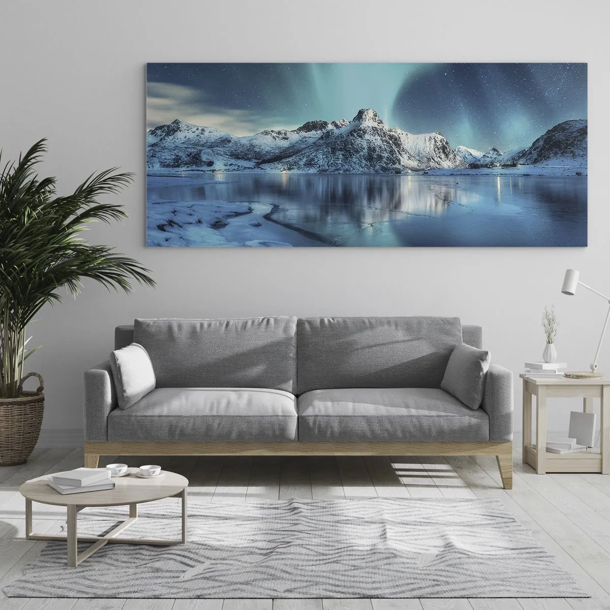 Glastavla - Bild på glas - Ljusets natt - 100x40 cm