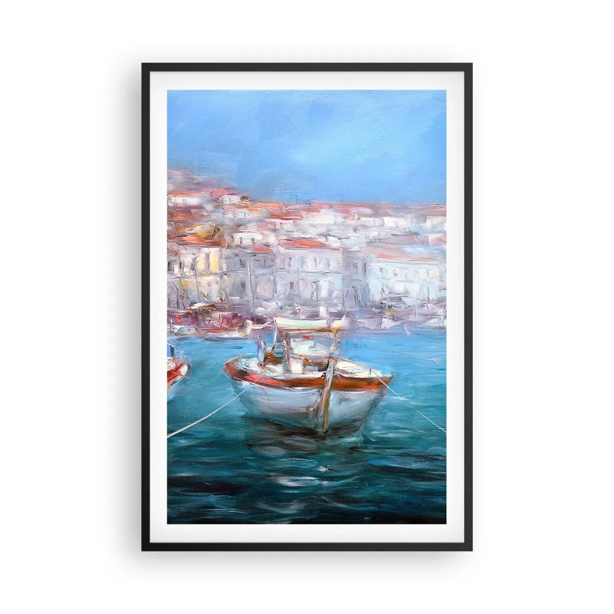 Affisch i svart ram - Italiensk vik - 61x91 cm