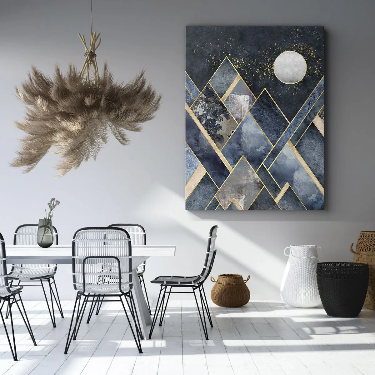Canvastavla - Bild på duk - Geometriskt landskap - 50x70 cm