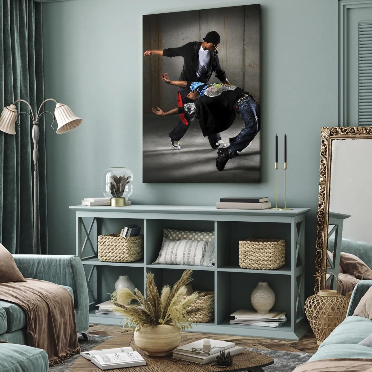 Canvastavla - Bild på duk - Dansar med gatuvinden - 65x120 cm