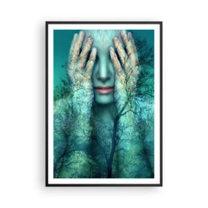 Affisch i svart ram - Doppad i blått - 70x100 cm