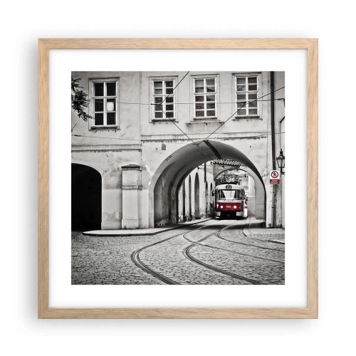 Affisch i ram av ljusek - Genom stadens labyrint - 40x40 cm