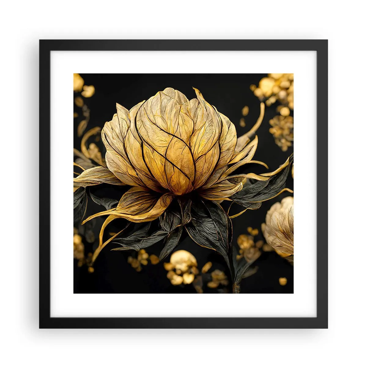 Affisch i svart ram - Subtil skörhet - 40x40 cm