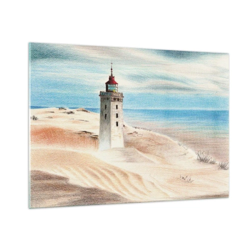 Glastavla - Bild på glas - Tittar alltid i havet - 100x70 cm