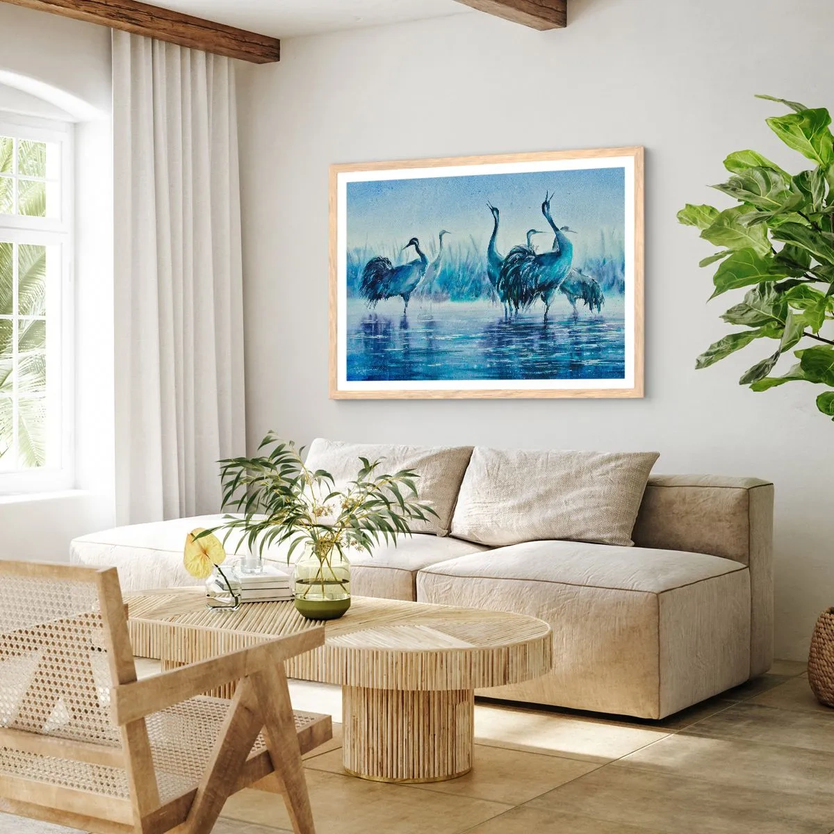 Affisch i ram av ljusek - Morgonmöte - 100x70 cm