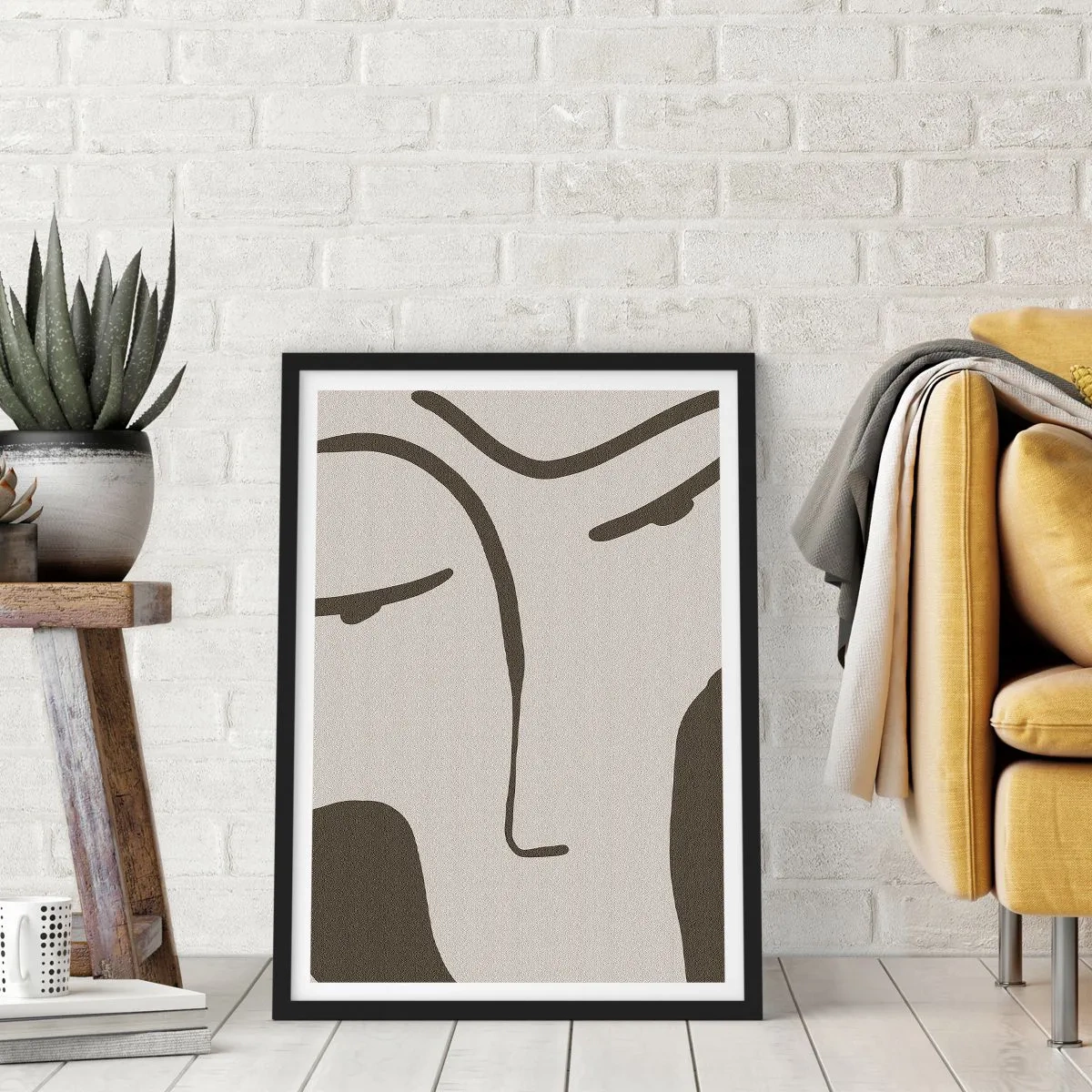 Affisch i svart ram - Som från en målning av Modigliani - 70x100 cm