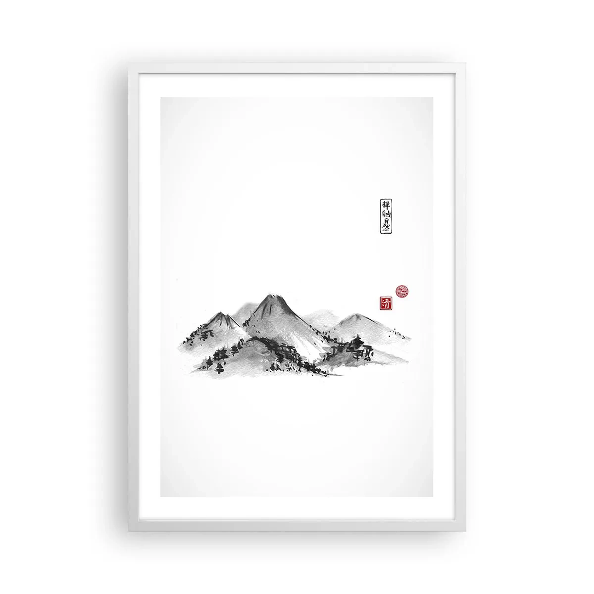 Affisch i vit ram - Bortom fjällen - 50x70 cm