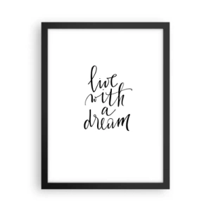 Affisch i svart ram - Of course - 30x40 cm