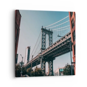 Canvastavla - Bild på duk - Över stadens vågor - 30x30 cm