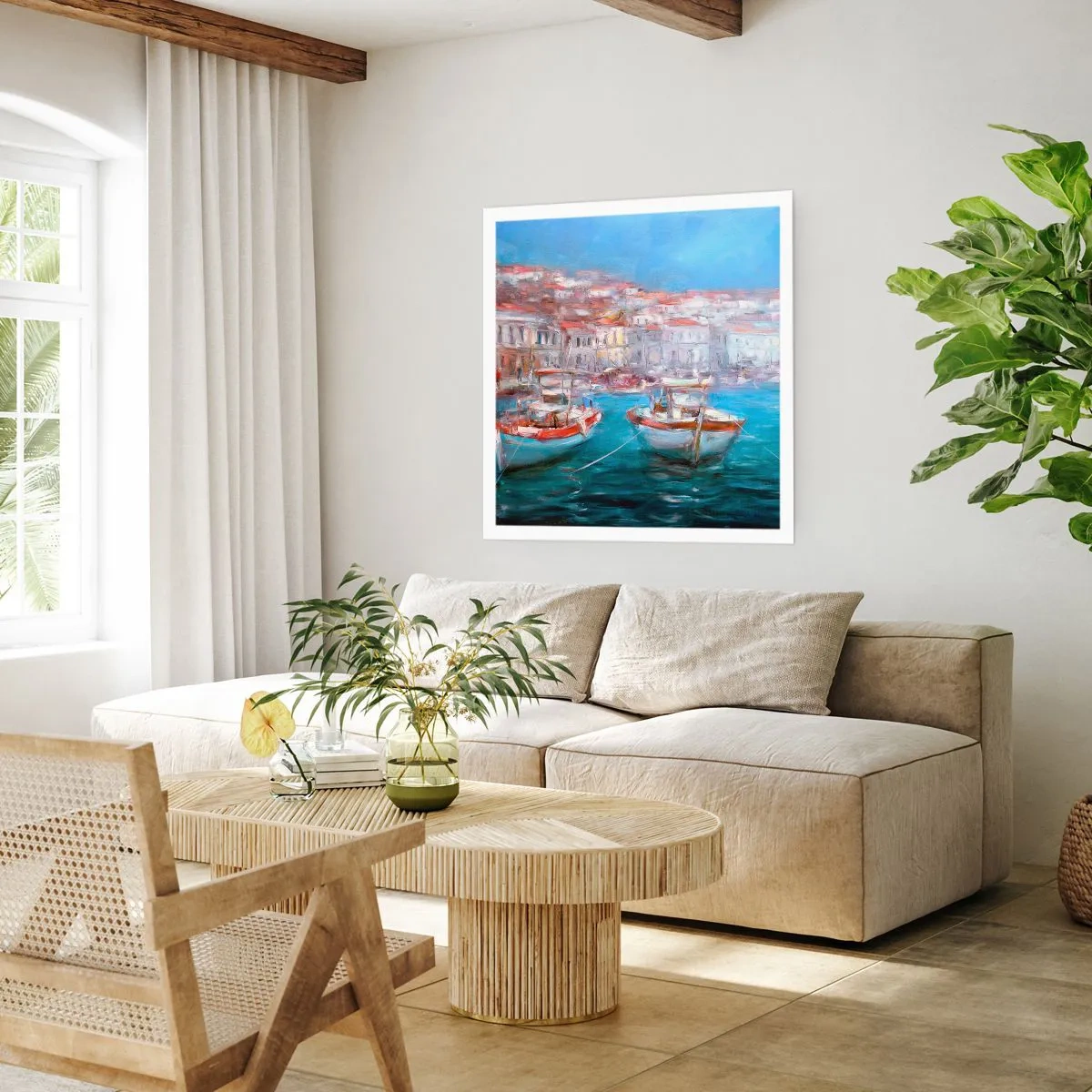 Affisch - Italiensk vik - 50x50 cm