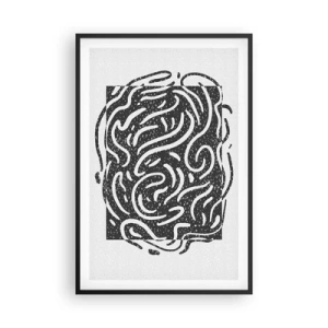 Affisch i svart ram - Abstraktion: en dans av glädje - 61x91 cm