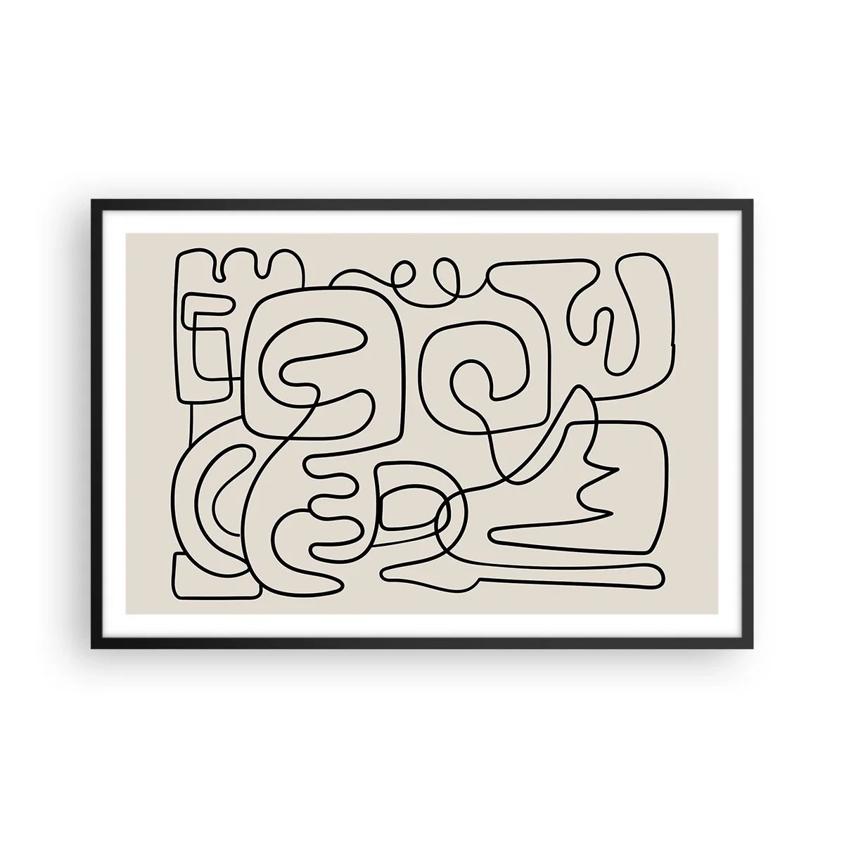 Affisch i svart ram - Följ spåret - 91x61 cm