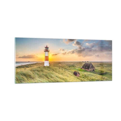 Glastavla - Bild på glas - Mellan vågorna - 100x40 cm