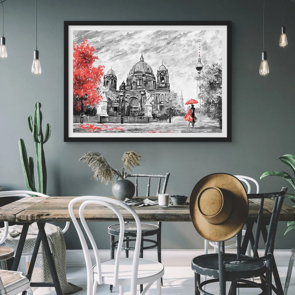 Affisch i svart ram - Ett möte i Berlin - 50x40 cm