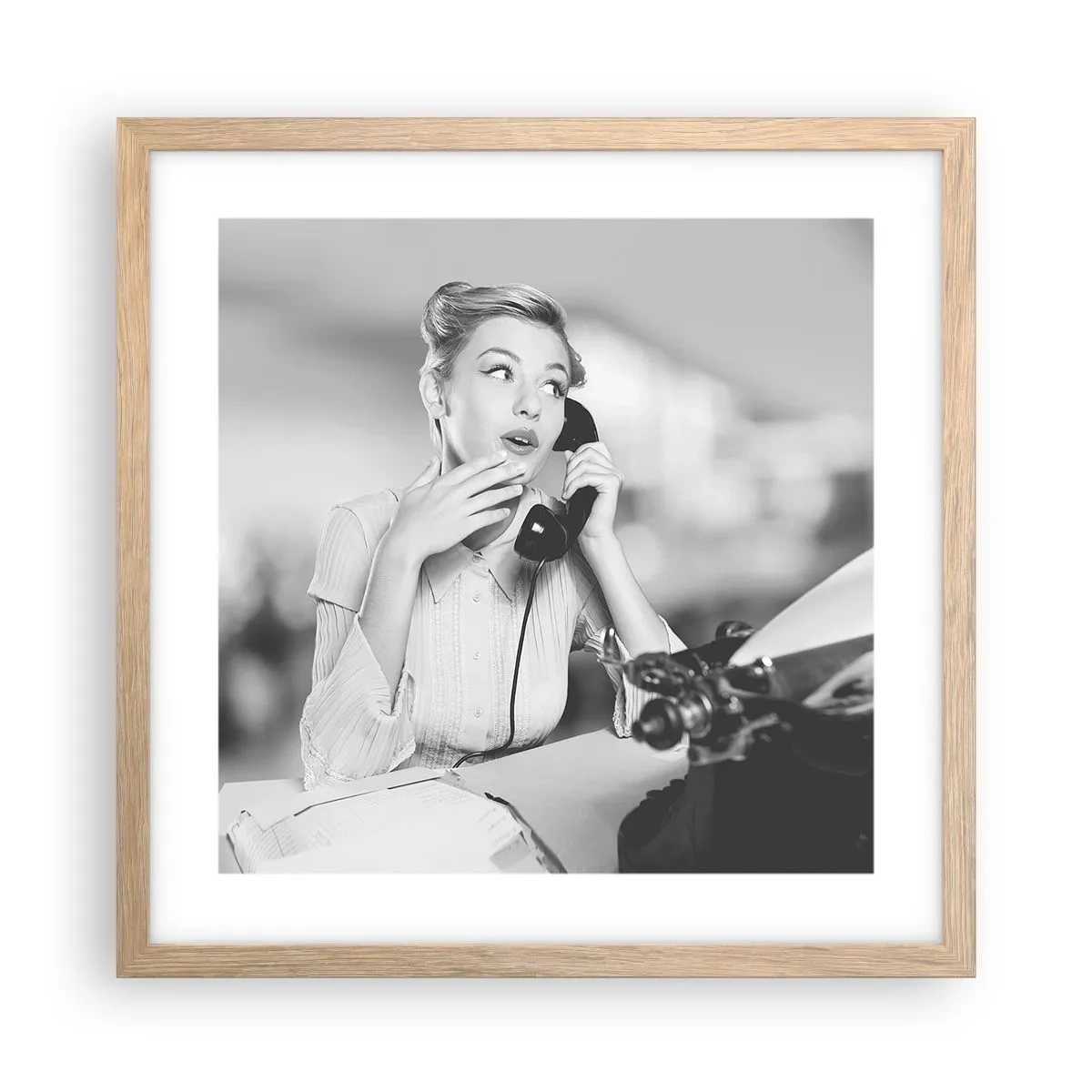 Affisch i ram av ljusek - Hallå, tillbaka till 50-talet. - 40x40 cm