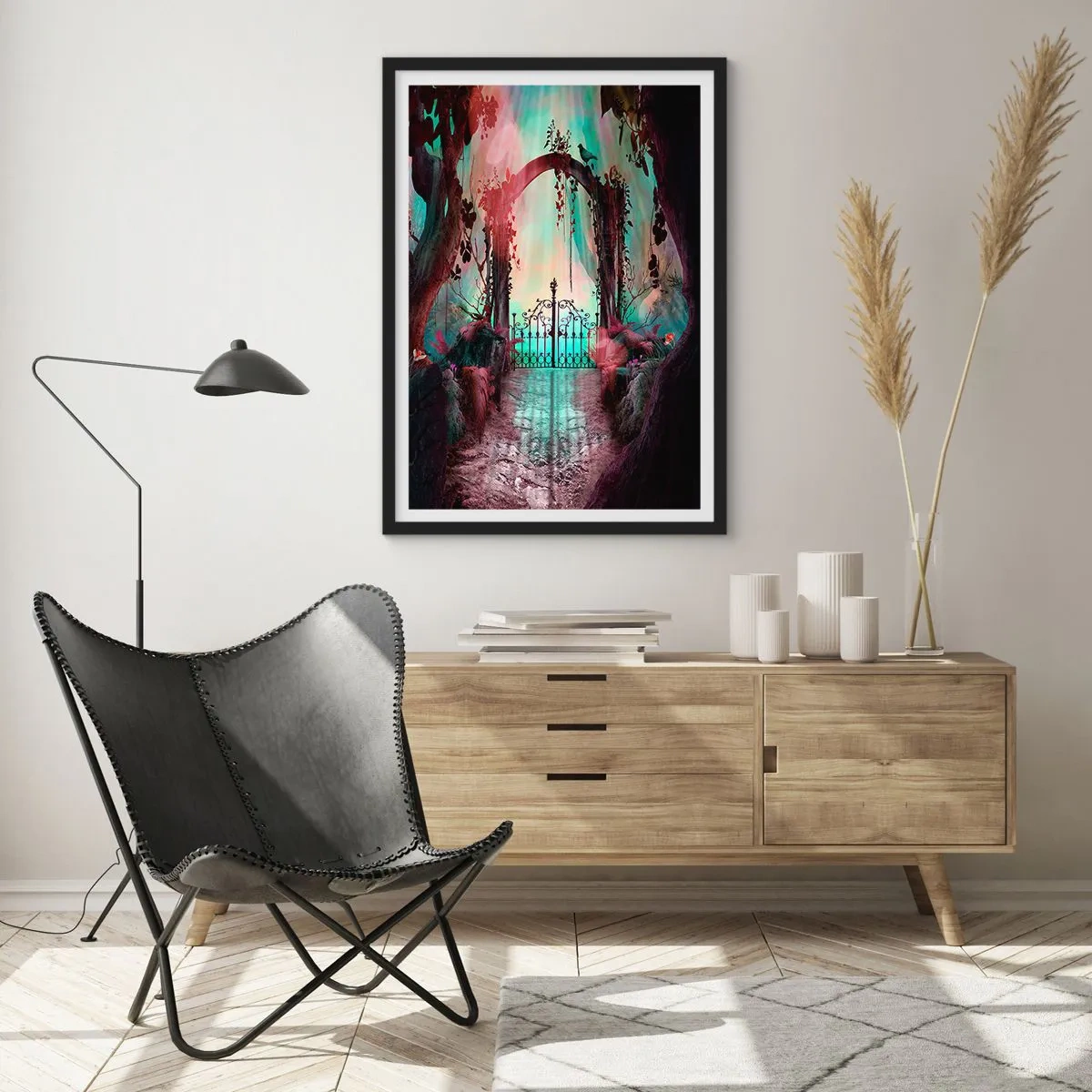 Affisch i svart ram - Hemlighetsfull trädgård - 61x91 cm