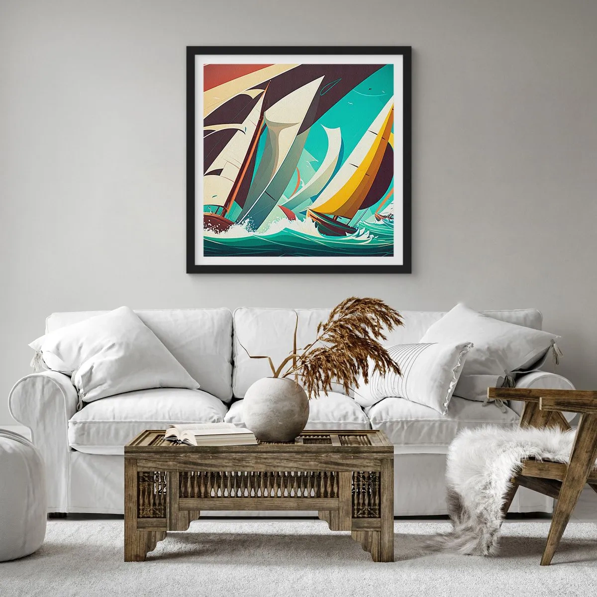 Affisch i svart ram - Icke rädda för elementen - 60x60 cm