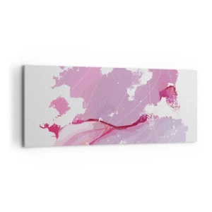 Canvastavla - Bild på duk - Karta över en rosa värld - 100x40 cm