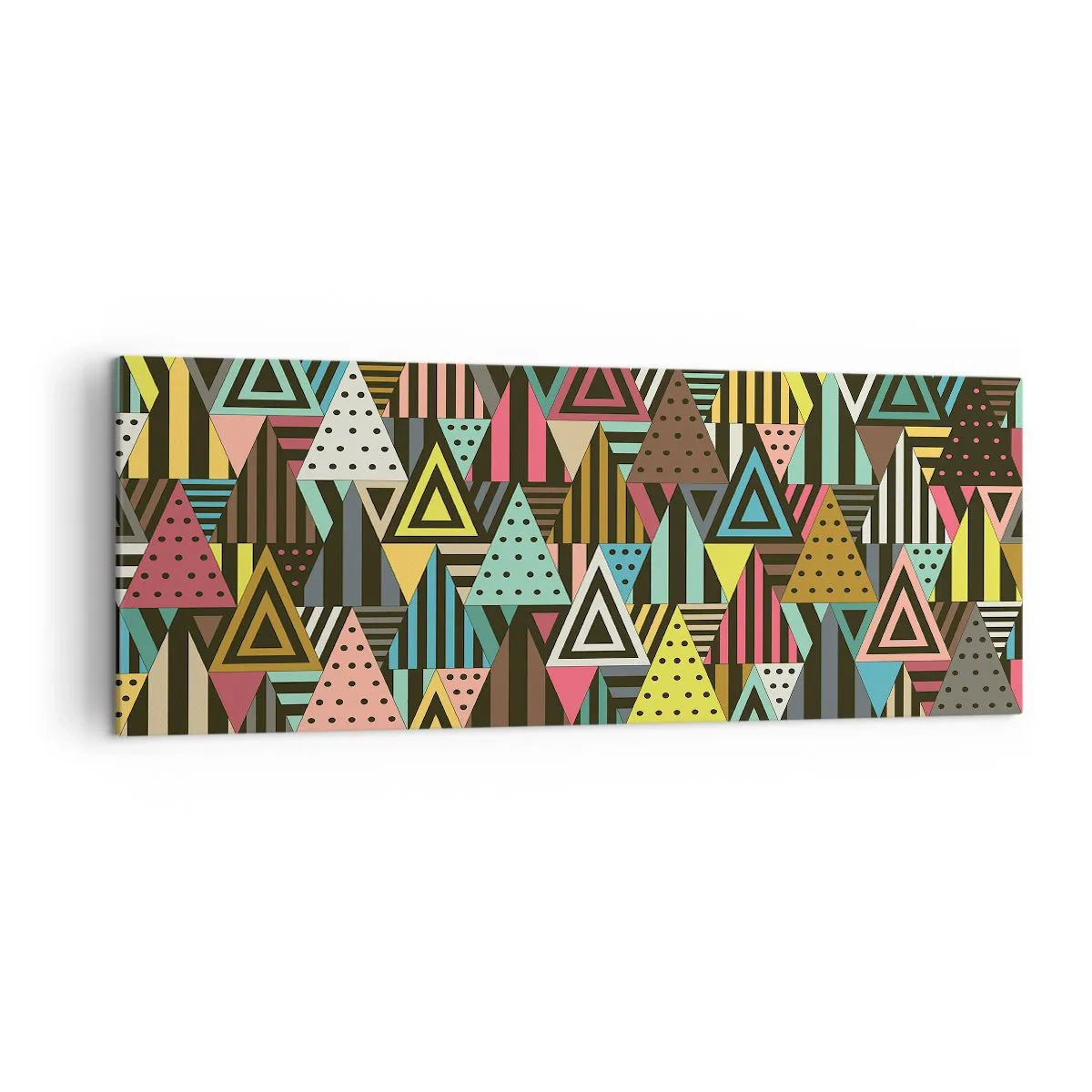 Canvastavla - Bild på duk - Trianglar - 140x50 cm