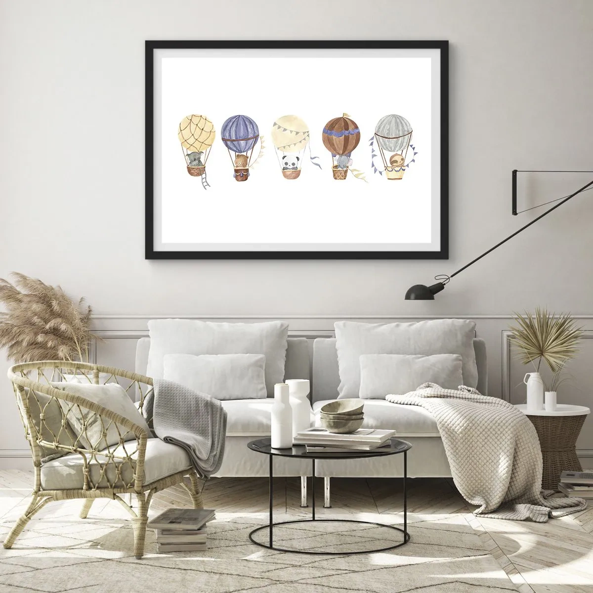 Affisch i svart ram - Vänner på en resa - 100x70 cm