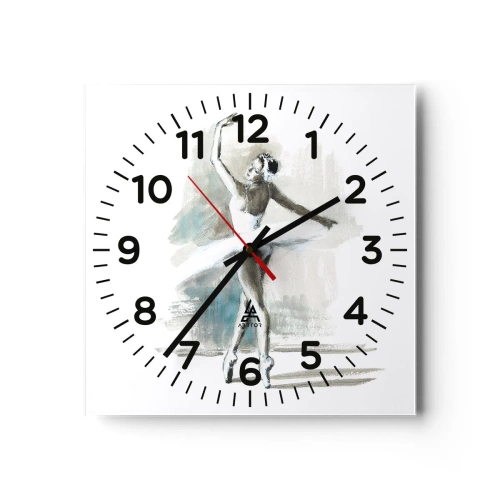 Väggklocka - Klocka på glas - Förtrollad i en svan - 30x30 cm