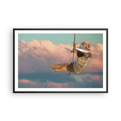 Affisch i svart ram - Lek i molnen - 91x61 cm