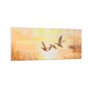 Glastavla - Bild på glas - Början av en lång resa - 100x40 cm