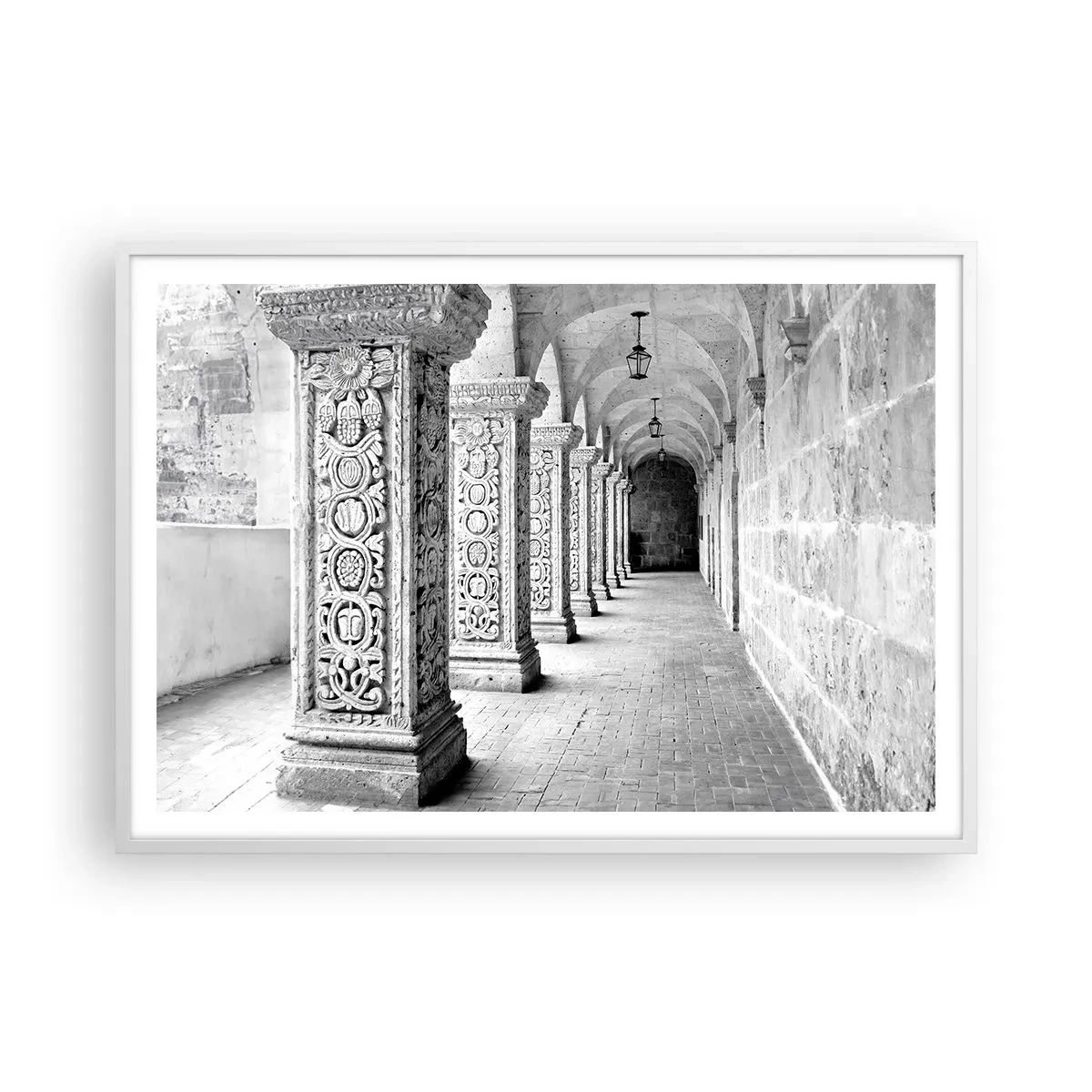 Affisch i vit ram - Och vart tar det vägen? - 100x70 cm