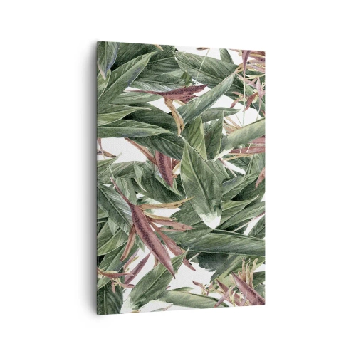 Canvastavla - Bild på duk - Smaragd-lila växter - 70x100 cm