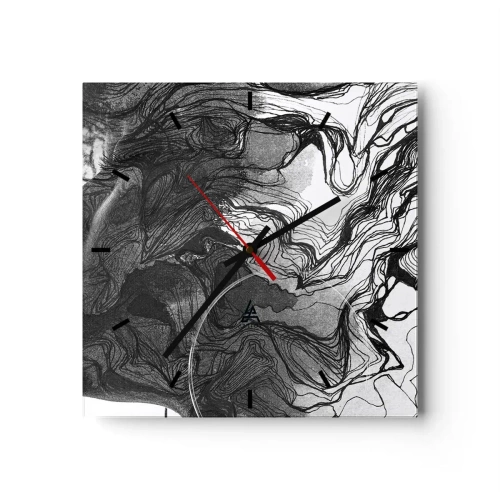 Väggklocka - Klocka på glas - Tilltrasslad i drömmarna - 30x30 cm
