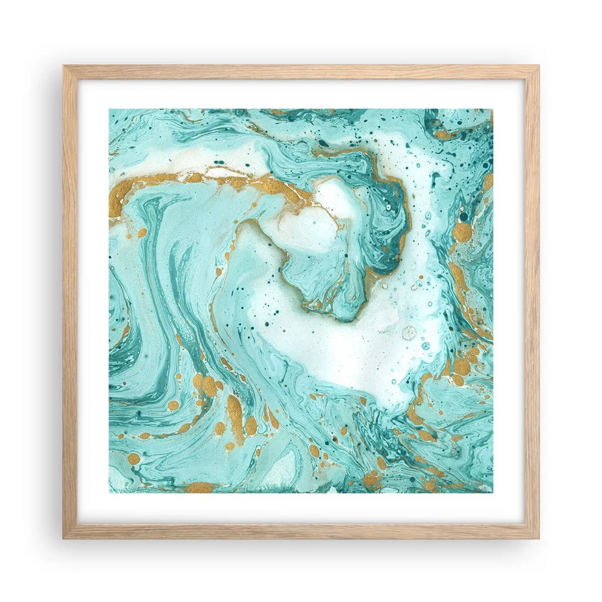 Affisch i ram av ljusek - Under stora vågen från Edo-tiden - 50x50 cm